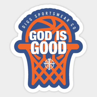 GOD IS GOOD (ROYAL & ORANGE) Sticker